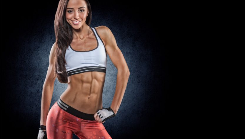 smiling woman with abs